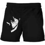 Serious Monkey D. Luffy Face Silhouette Shorts for Boys