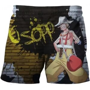 Sniper King Usopp Graffiti-Style Artwork Shorts for Children