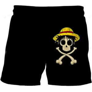 Strawhat Monkey D. Luffy Skull Emblem Black Boys' Shorts