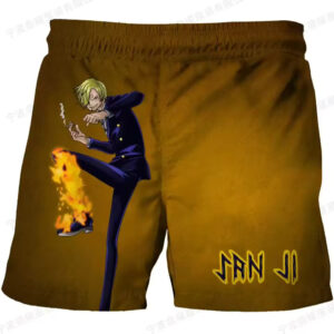 The Black Leg Sanji Flame Kick One Piece Shorts for Kids