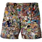 Vibrant One Piece Anime Characters Collage Shorts for Kids