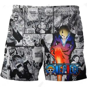 Vinsmoke Sanji Leg Flame Manga Panel Art Shorts for Kids