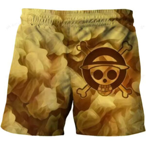 Vintage Smoke Straw Hat Pirates Jolly Roger Boys' Shorts