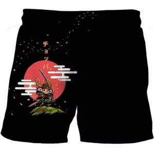 Wano Arc Samurai Chopper Moonlight Black Shorts for Kids