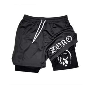 Bloody Roronoa Zoro Face Silhouette Men's Gym Shorts