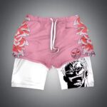 Laughing Doflamingo Pink Feather One Piece Men's Gym Shorts