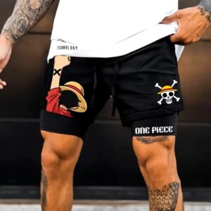 One Piece Straw Hat Luffy Alabasta Arc Men's Gym Shorts