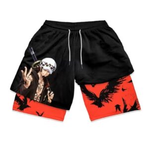 One Piece Trafalgar Law Ravens Art Men's Workout Shorts