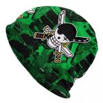 Green Roronoa Zoro Three-Sword Skull Logo Design Beanie