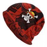 Red Straw Hat Pirates Grunge Manga Panel Design Beanie