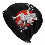 Sun God Nika Gear 5 Luffy Red Moon Kanji Black Beanie